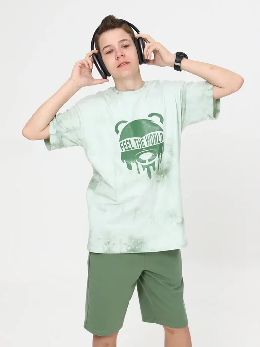 MODESTREET подростковая одежда Костюм спортивный детский с шортами футболкой, вариант, фото 3