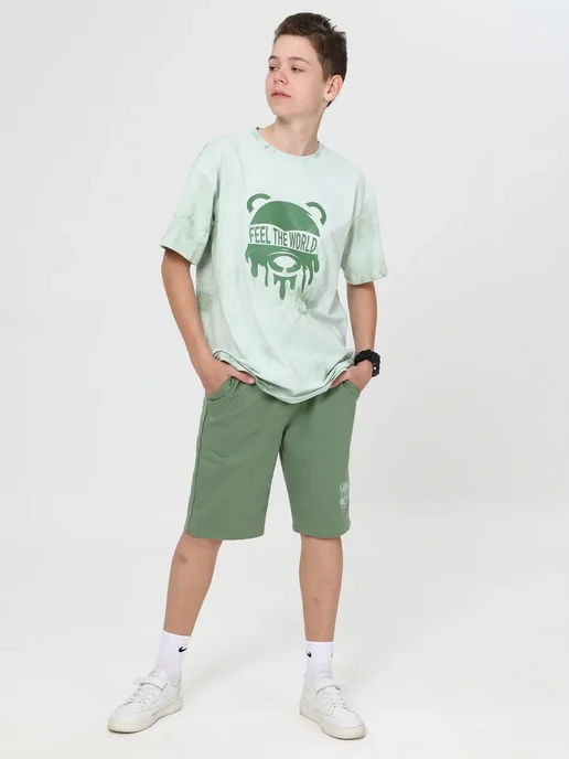 MODESTREET подростковая одежда Костюм спортивный детский с шортами футболкой, вариант, фото 4
