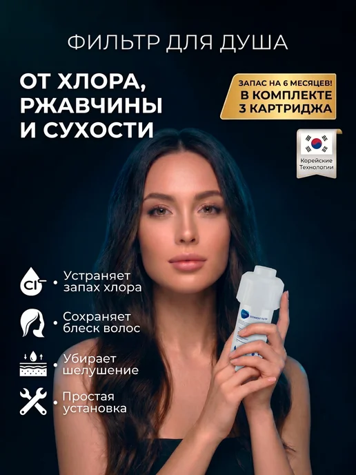 FILTER Фильтр для душа от хлора и примесей, белый