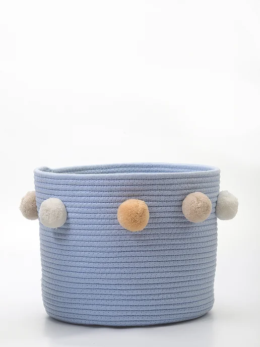 Yaya Home Корзина для игрушек с шариками серая в детскую комнату, голубой, фото 2