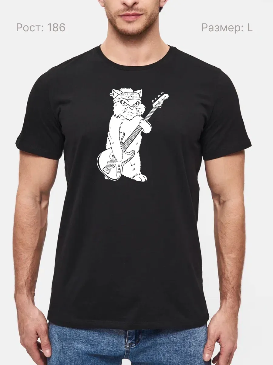 Футболка Кот басист