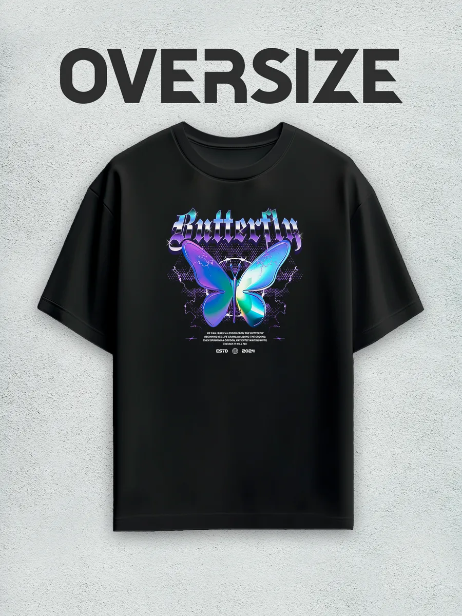 Футболка оверсайз с принтом y2k Бабочка