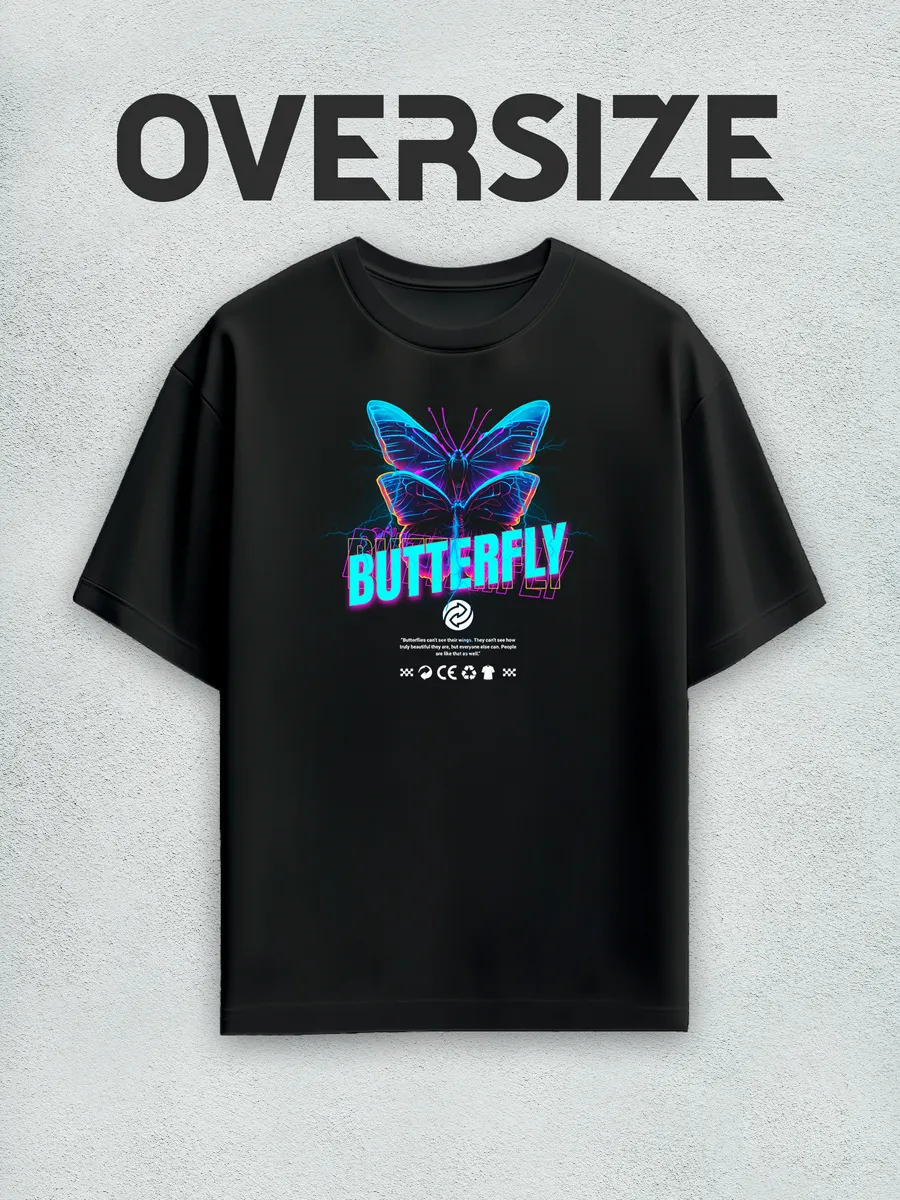 Футболка оверсайз с принтом y2k Бабочка
