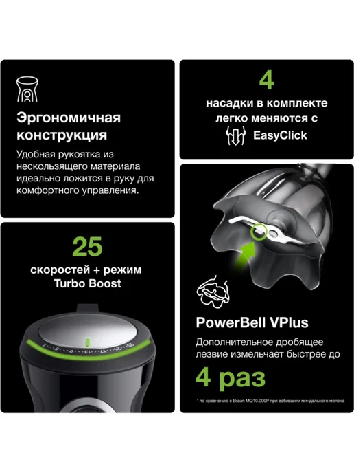 Braun Погружной блендер MQ55307 MBK, черный, фото 3