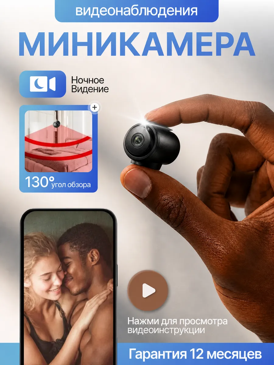 Мини камера для дома с WIFI и датчиком движения
