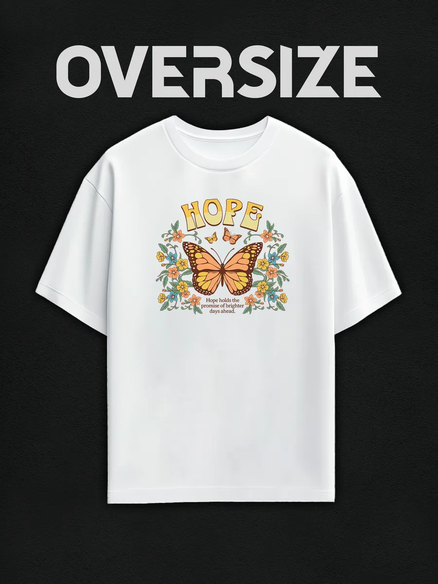 Футболка оверсайз с принтом y2k Бабочка hope