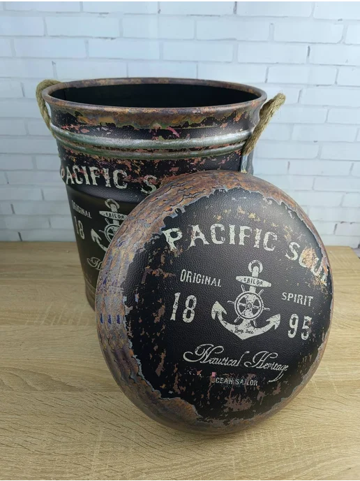 ART&CRAFT банкетка Морская бочка,37см, черный, фото 4