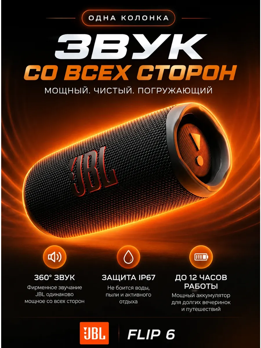 Колонка беспроводная портативная bluetooth Flip 6