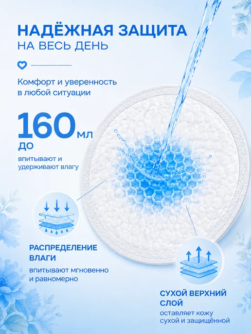 DreamDry Вкладыши для груди одноразовые 60шт, 60 шт, фото 2