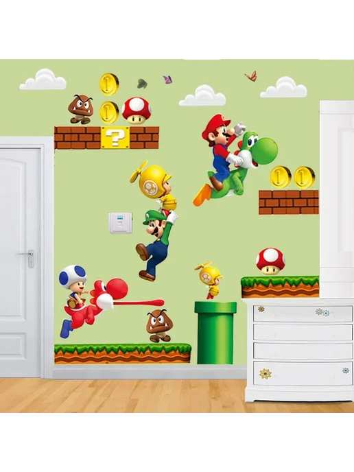 Наклейки на стены Luzh Super Mario для детской комнаты, вариант, фото 4