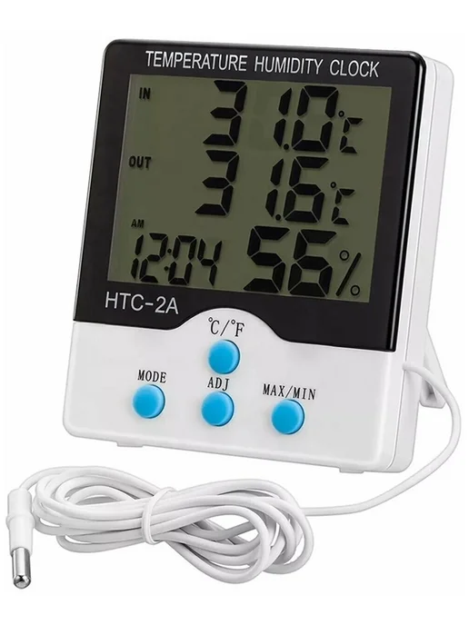 Термометр электронный метеостанция HTC-2A, белый, фото 2