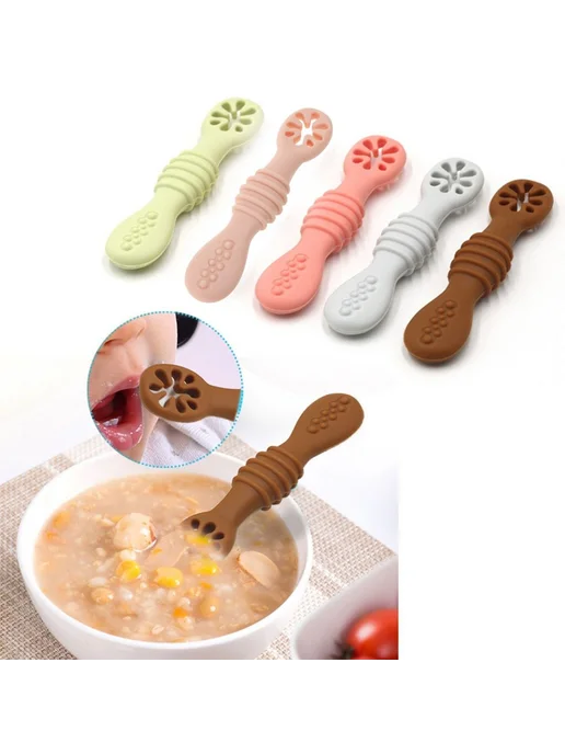 Силиконовая ложка для кормления Apricot, вариант, фото 2