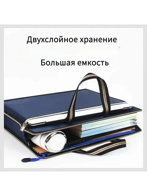 Портфель мужской Синий, синий, фото 5