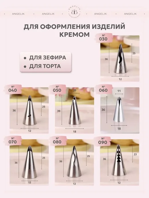 Angelik Набор кондитерских насадок Рюши, серый, фото 3