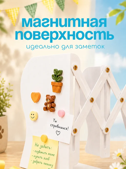 CINLAN Подставка для книг металлическая раздвижная с принтом, бежевый, фото 4