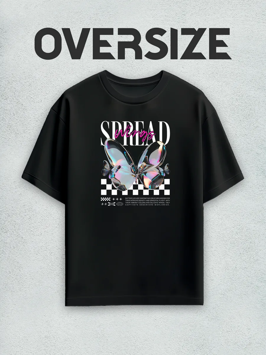 Футболка оверсайз с принтом y2k Бабочка