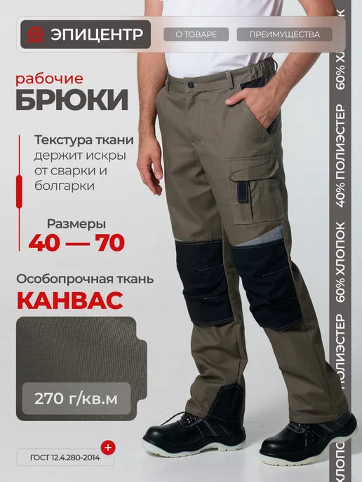 ЭПИЦЕНТР-СПЕЦОДЕЖДА Брюки рабочие спецодежда, черный