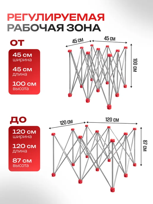 DLT Подстолье складное Сороконожка 1,5м х 1,5м Lite, 1 2м х 1, фото 3
