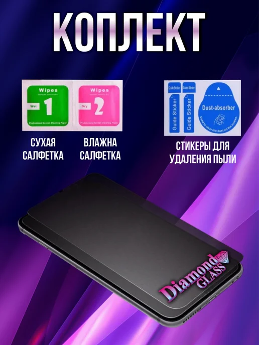 DiamondGlass Защитное стекло антишпион матовое на Xiaomi redmi note 12, вариант, фото 4