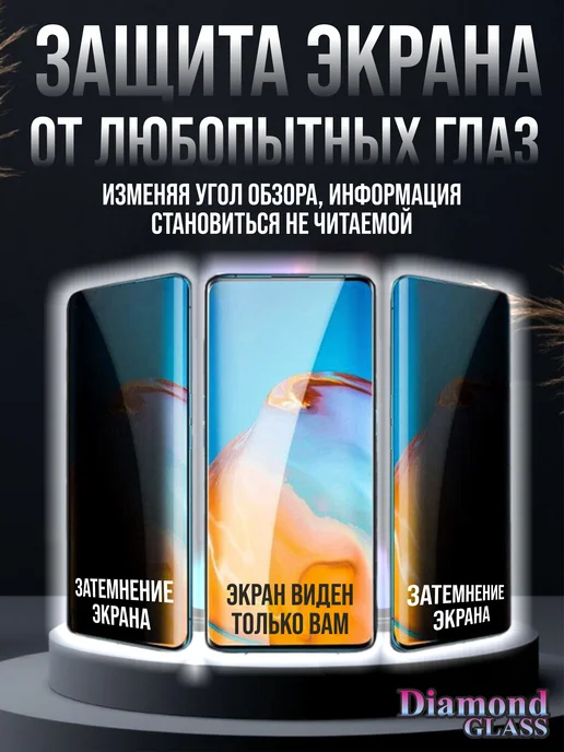 DiamondGlass Защитное стекло антишпион на xiaomi redmi 12, вариант, фото 5