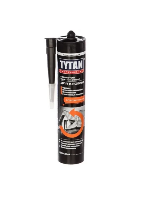 Tytan professional Герметик TYTAN каучуковый для кровли прозрачный 310 мл, 2шт, 310 мл, 2 шт, прозрачный, фото 7