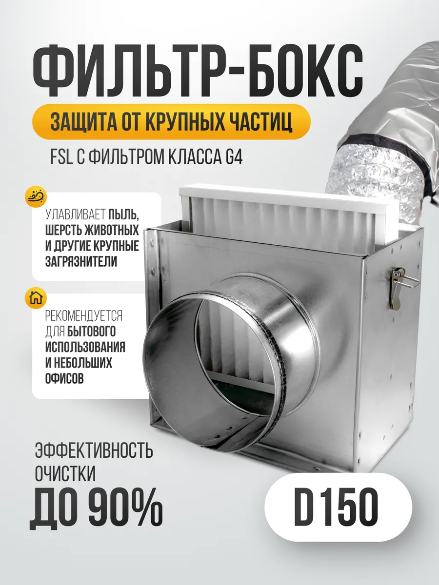 Фильтр-бокс для круглых каналов FSL, класс G4 (D150мм)