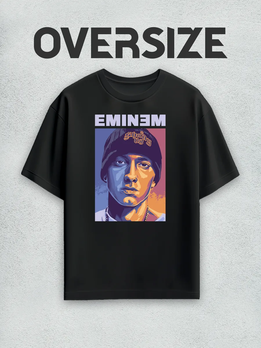 Футболка оверсайз с принтом рэпера Эминем