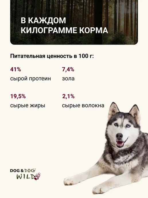 Сухой корм Dog&Dog Кабаном для собак, 12 кг, фото 6