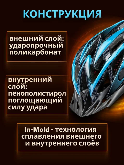 STELS Шлем велосипедный защитный FSD-HL056 (in-mold), синий, фото 3