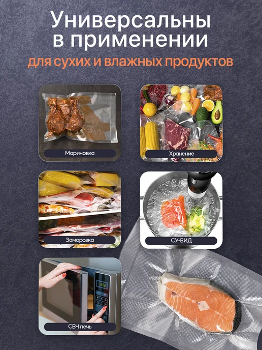 Tekmart Пакеты для вакууматора в рулоне рифленые 28 см х2000 см, вариант, фото 6