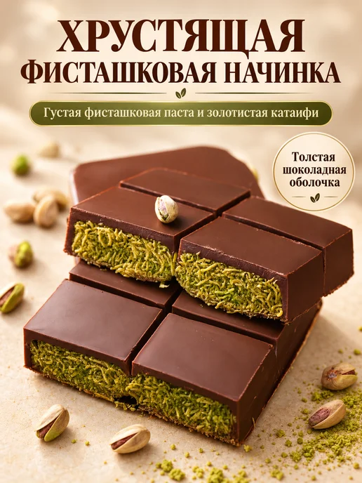 СЛУЖБА СЧАСТЬЯ Набор для приготовления Дубайского шоколада Мега Плитка, 13 шт, фото 4