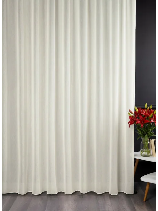 Fabric shop Готовый тюль под лен 200х250 см 1 шт, 200x250 см, 1 шт