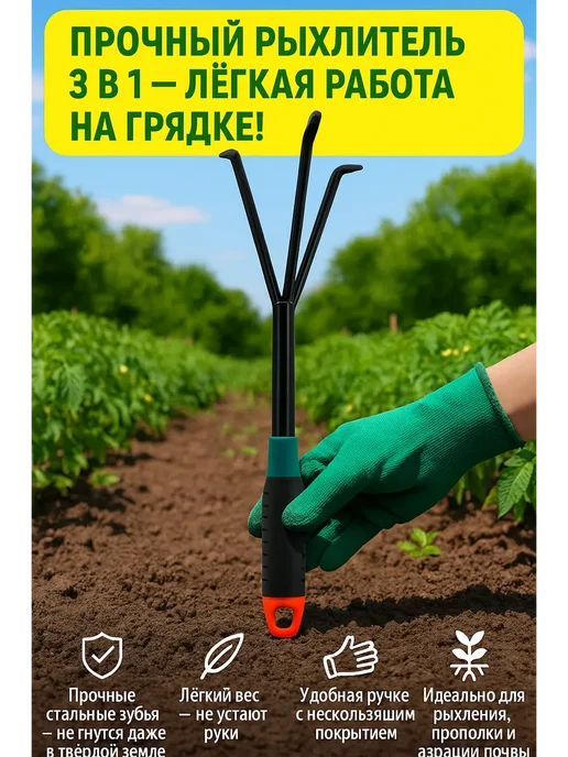 MSI Ручной садовый культиватор для огорода мини рыхлитель, вариант