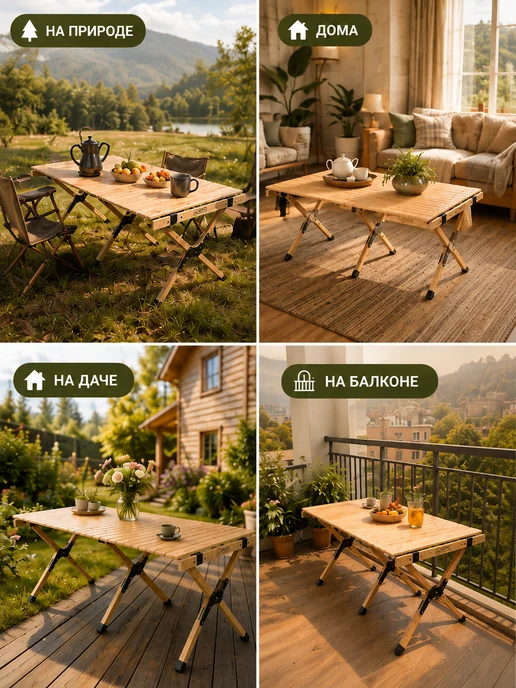 CampKit Стол туристический складной деревянный 90х60, 90x60, фото 6