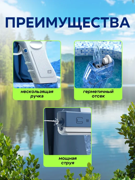 UrbanMart Водный пистолет электрический, синий, фото 5