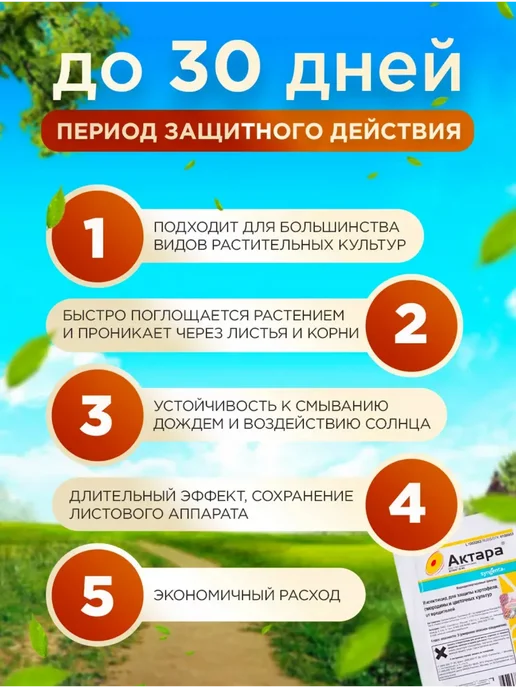 Лазурит Актара для защиты растений от вредителей, 60 мл, фото 2