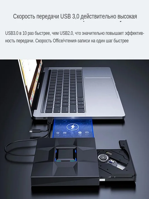 TISHRIC Внешний привод Blu - ray подходит для ноутбуков, вариант, фото 4