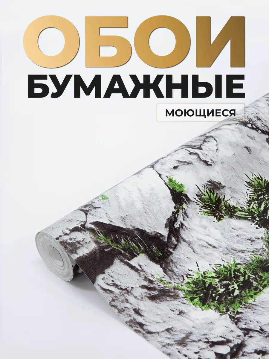 Обои бумажные моющиеся для кухни и прихожей 53 см * 10 м