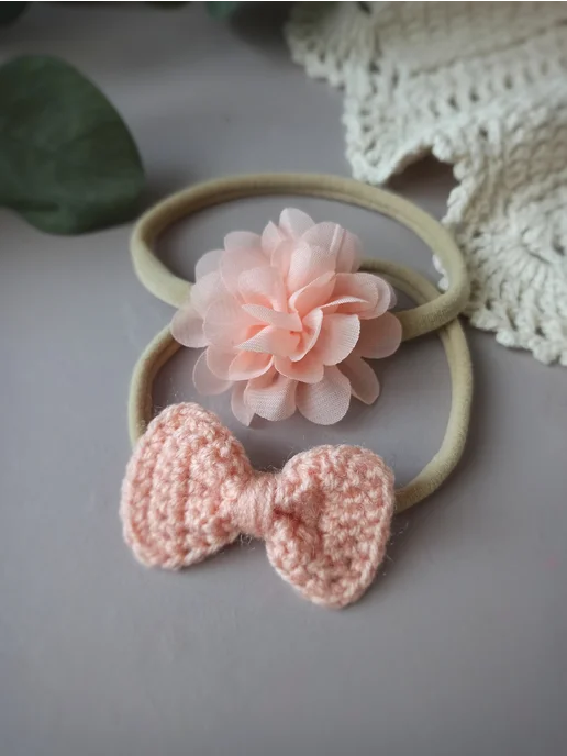 E.KO Knitted accessories Повязка на голову для малыша, розовый