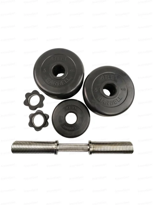MB Barbell Гантель разборная обрезиненная 51,5 кг (D51 mm), 46,5 кг, фото 2