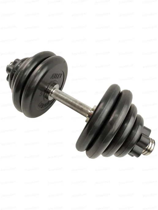 MB Barbell Гантель разборная обрезиненная 51,5 кг (D51 mm), 34 кг, фото 2