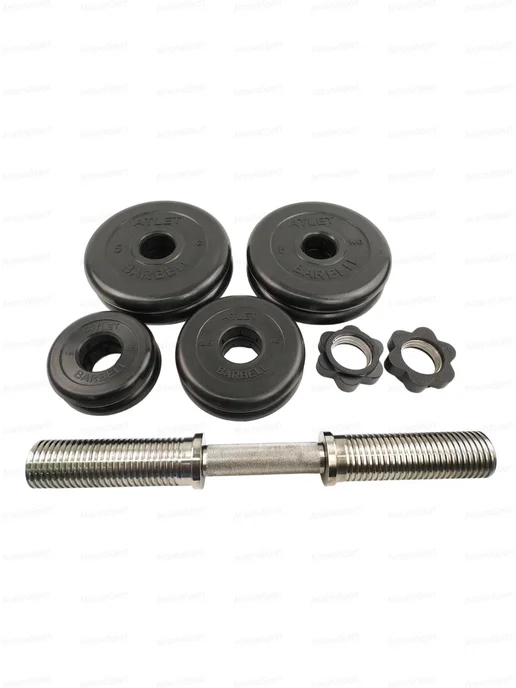 MB Barbell Гантель разборная обрезиненная 51,5 кг (D51 mm), 34 кг, фото 4