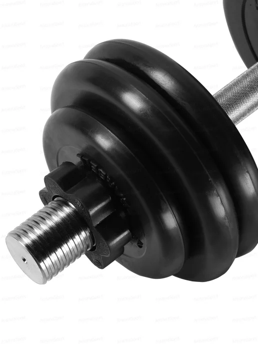 MB Barbell Гантель разборная обрезиненная 51,5 кг (D51 mm), 31,5 кг, фото 4