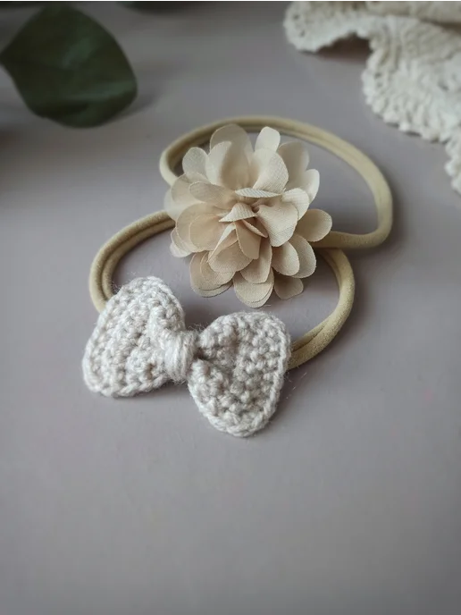 E.KO Knitted accessories Повязка на голову для малыша, бежевый