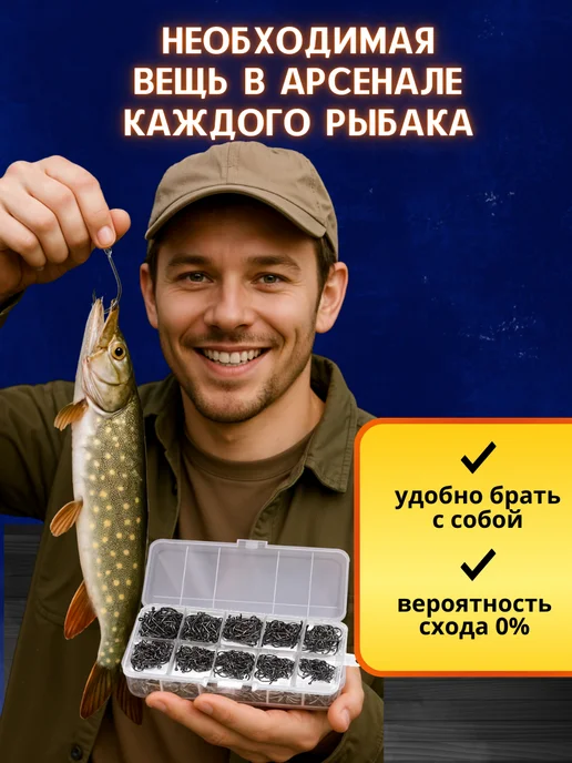 Папина рыбалка Набор рыболовных крючков, серый, фото 5