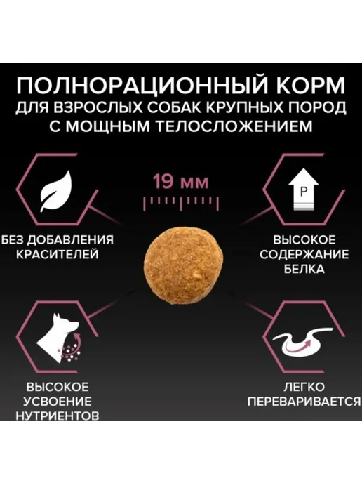 Сухой корм PRO PLAN Skin для собак, крупные, чувствительное пищеварение, 14 кг, фото 6