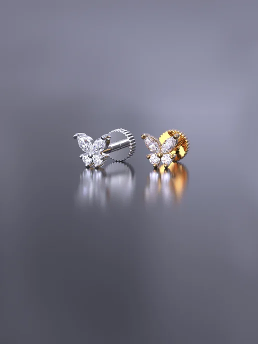 KATRIN JEWELRY Пирсинг хеликс серебро 925 с камнями, серебристый, фото 4