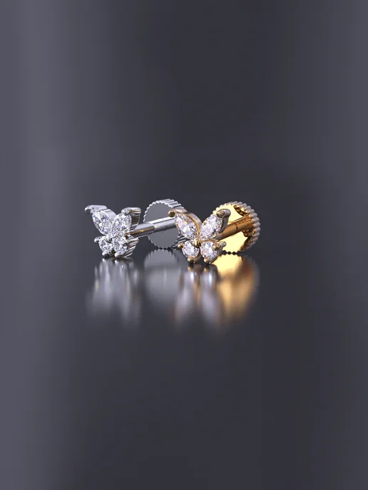 KATRIN JEWELRY Пирсинг хеликс серебро 925 с камнями, серебристый, фото 8