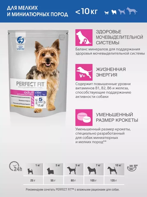Сухой корм PERFECT FIT для собак, мелкие, курица, 1,2 кг, фото 5