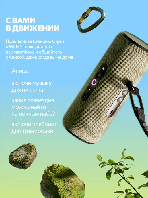Яндекс Умная портативная колонка Станция Стрит с Алисой, зеленый, фото 4